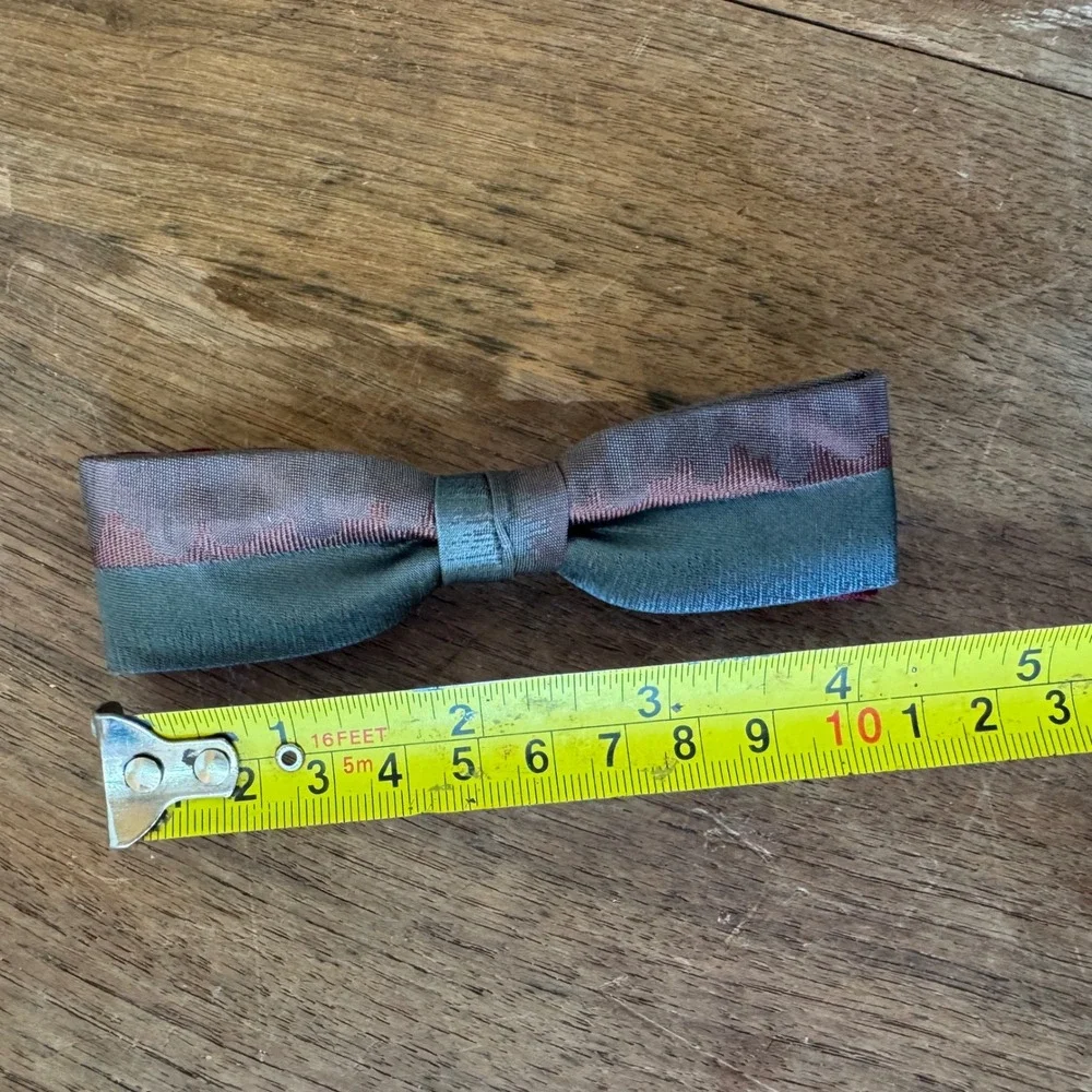 Vintage Ormond Bow Tie Rust Resist Clip On Two Tone Burgundy‎ Teal
